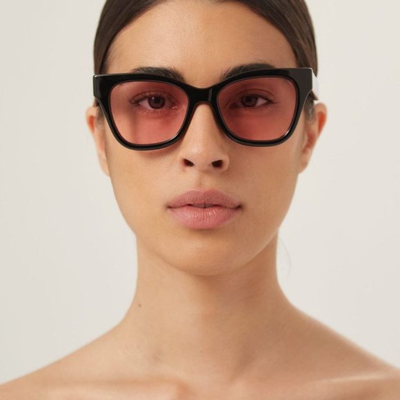 💯 NEW GUCCI GG1133S 003 BLACK SHINY PINK EYEGLASSES - Picture 3 of 13